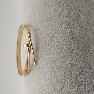 18K Gold Plated Nail Bangle Bracelet – Waterproof, Tarnish-Proof Stainless Steel